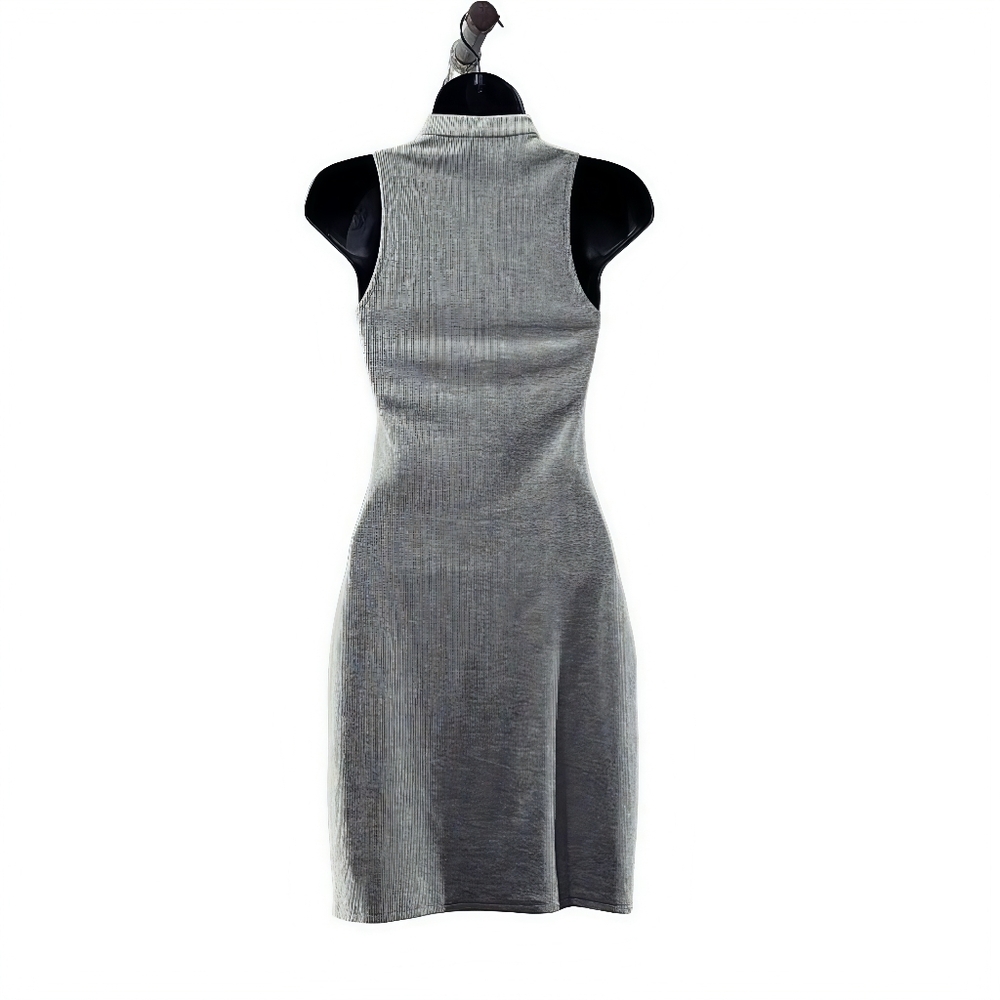 DEREK LAM 10 CROSBY Gray Ribbed Mini  Dress, size XS - Picture 2 of 5
